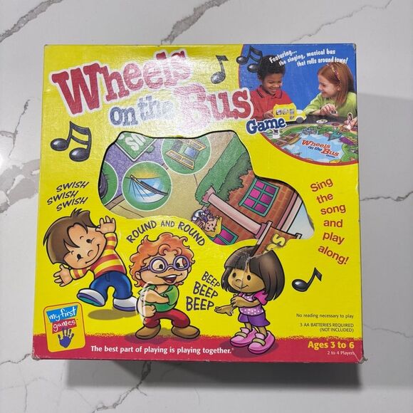 Vintage 2000 Hasbro Milton Bradley Wheels on the Bus Preschool Game - Picture 1 of 16